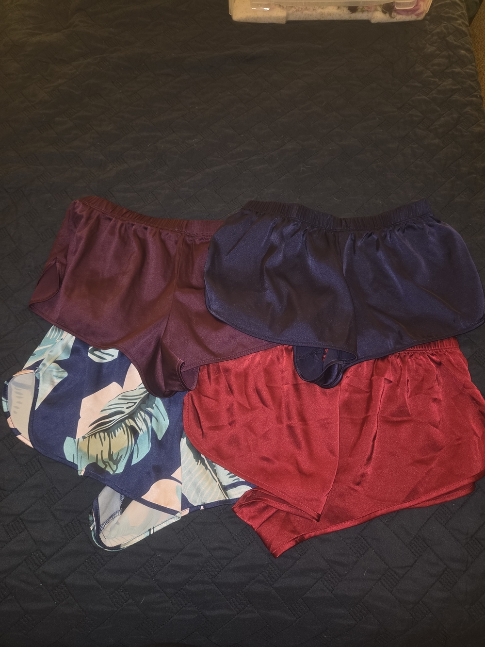 Women's Satin Sleep Shorts - Navy, Purple, Red, and Floral